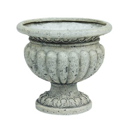 LIVING ACCENTS Southern Sales 15.5 in. H Fiberglass Urn Stone FGS-427419